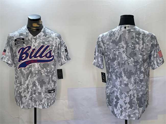 Men%27s Buffalo Bills Blank 2024 Arctic Camo Salute To Service Stitched Baseball Jersey